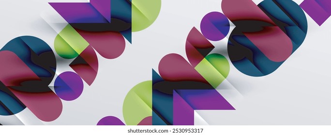 Round shapes, circles and lines minimal geometric background. Vector Illustration For Wallpaper, Banner, Background, Card, Book Illustration, landing page