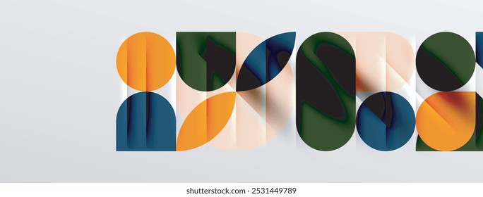 Round shapes, circles and lines minimal geometric background. Vector Illustration For Wallpaper, Banner, Background, Card, Book Illustration, landing page