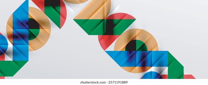 Round shapes, circles and lines minimal geometric background. Vector Illustration For Wallpaper, Banner, Background, Card, Book Illustration, landing page
