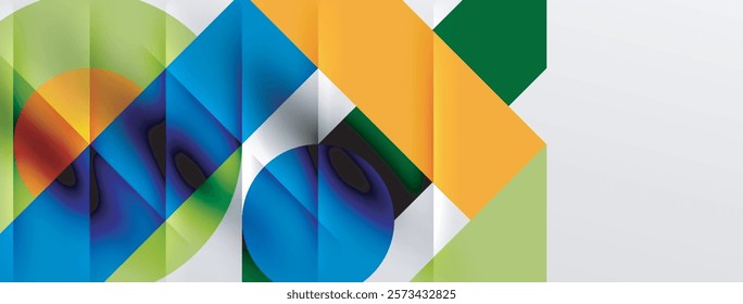 Round shapes, circles and lines minimal geometric background. Vector Illustration For Wallpaper, Banner, Background, Card, Book Illustration, landing page