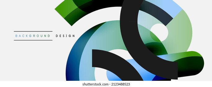 Round shapes circles and other geometric forms. Vector illustration for wallpaper banner background card or landing page