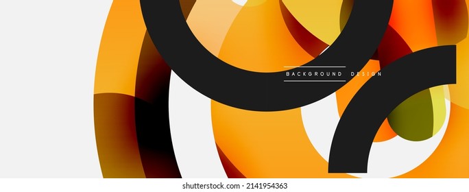 Round shapes circles and other geometric forms. Vector illustration for wallpaper banner background card or landing page
