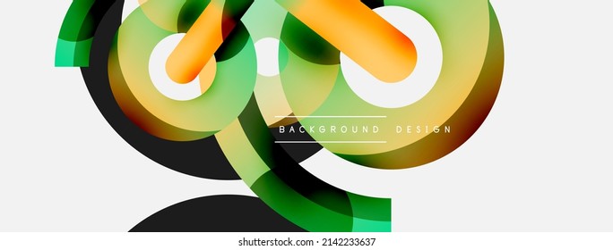 Round shapes circles and other geometric forms. Vector illustration for wallpaper banner background card or landing page