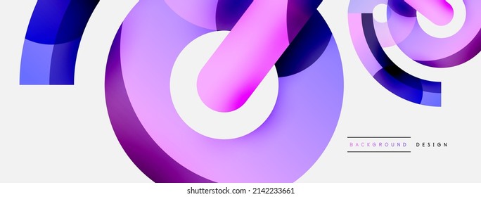 Round shapes circles and other geometric forms. Vector illustration for wallpaper banner background card or landing page