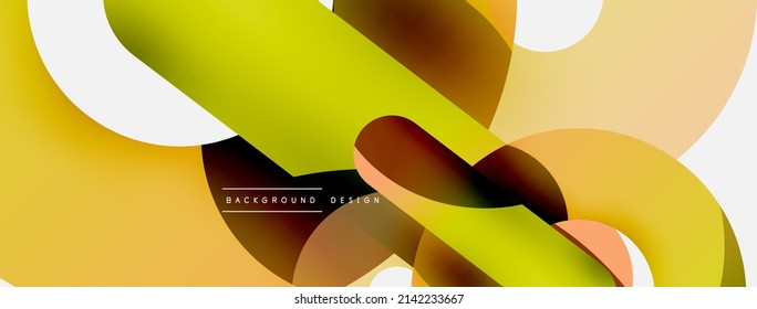 Round shapes circles and other geometric forms. Vector illustration for wallpaper banner background card or landing page