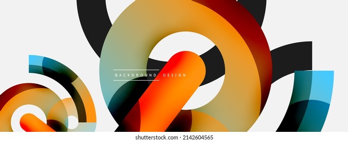 Round shapes circles and other geometric forms. Vector illustration for wallpaper banner background card or landing page