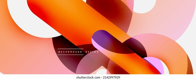 Round shapes circles and other geometric forms. Vector illustration for wallpaper banner background card or landing page