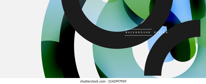 Round shapes circles and other geometric forms. Vector illustration for wallpaper banner background card or landing page