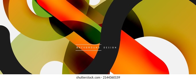 Round shapes circles and other geometric forms. Vector illustration for wallpaper banner background card or landing page