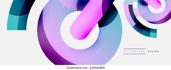 Round shapes circles and other geometric forms. Vector illustration for wallpaper banner background card or landing page