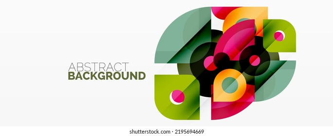 Round shapes circles and other geometric forms. Vector illustration for wallpaper banner background card or landing page