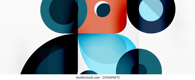 Round shapes circles and other geometric forms. Vector illustration for wallpaper banner background card or landing page