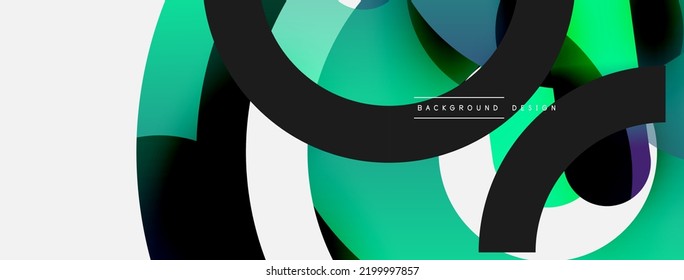 Round shapes circles and other geometric forms. Vector illustration for wallpaper banner background card or landing page