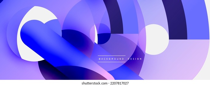 Round shapes circles and other geometric forms. Vector illustration for wallpaper banner background card or landing page