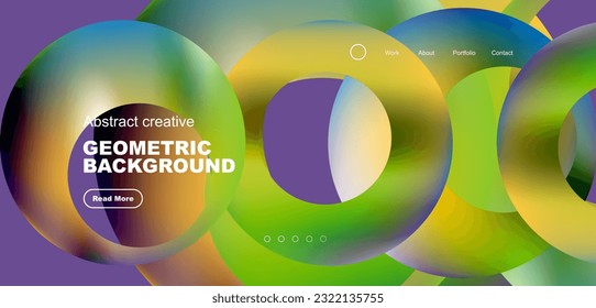Round shapes, circles and rings composition. Business or technology design for wallpaper, banner, background, landing page, wall art, invitation, prints