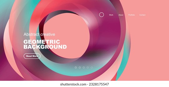 Round shapes, circles and rings composition. Business or technology design for wallpaper, banner, background, landing page, wall art, invitation, prints