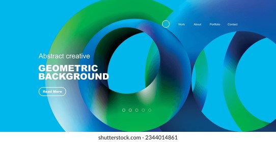 Round shapes, circles and rings composition. Business or technology design for wallpaper, banner, background, landing page, wall art, invitation, prints