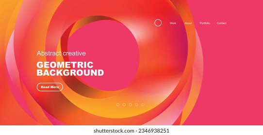 Round shapes, circles and rings composition. Business or technology design for wallpaper, banner, background, landing page, wall art, invitation, prints