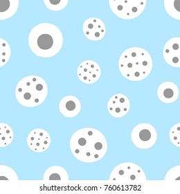 Round shapes and dots drawn by hand. Abstract geometric seamless pattern. Vector illustration.