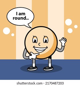 Runde Formen mit Gesichtsgefühlen. Charaktere geometrisch in lustigen Cartoon-Kinderstil.