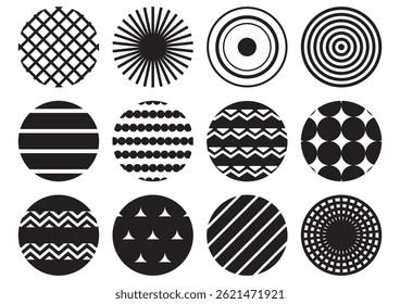 Round shapes with geometric pattern.