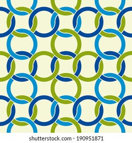 Round shapes lattice seamless pattern, vector background.