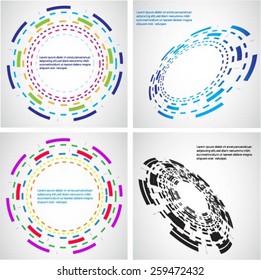 Round shapes. Logo design. Circle of lines. Vector illustration.