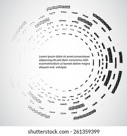 Round shapes. Logo design. Circle of lines. Vector illustration. 