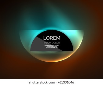 Round shapes, neon glowing trasparent elements. Vector abstract background. Futurstic hi-tech wallpaper