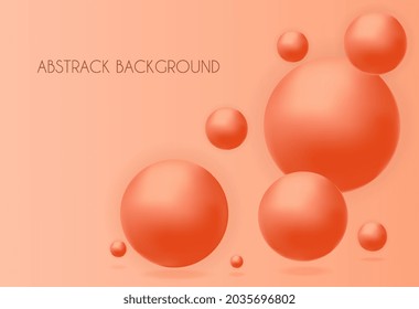 Round Shapes, orange backdrop. Volumetric balls for wallpaper on your phone or computer. Graphic elements for websites, template, mockup. 3D vector illustration isolated on bright background