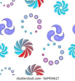 Round shapes pattern. Cartoon illustration of round shapes vector pattern for web design