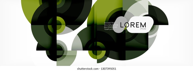 Round shapes vector abstract background. Trendy circle shapes composition vector illustration