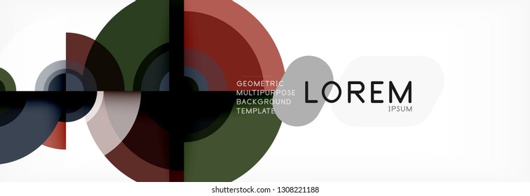 Round shapes vector abstract background. Trendy circle shapes composition vector illustration