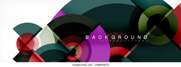 Round shapes vector abstract background. Trendy circle shapes composition vector illustration