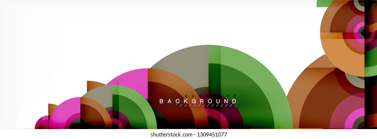 Round shapes vector abstract background. Trendy circle shapes composition vector illustration
