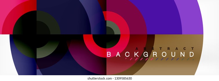 Round shapes vector abstract background. Trendy circle shapes composition vector illustration
