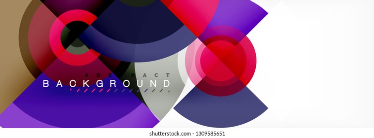 Formas redondeadas de fondo abstracto vectorial. Dibujo vectorial de la composición de formas de círculo de moda