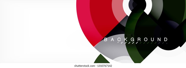 Formas redondeadas de fondo abstracto vectorial. Dibujo vectorial de la composición de formas de círculo de moda