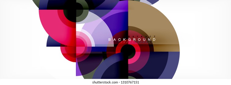 Round shapes vector abstract background. Trendy circle shapes composition vector illustration