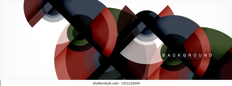 Round shapes vector abstract background. Trendy circle shapes composition vector illustration