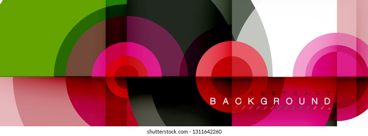 Round shapes vector abstract background. Trendy circle shapes composition vector illustration