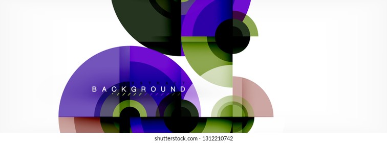 Round shapes vector abstract background. Trendy circle shapes composition vector illustration