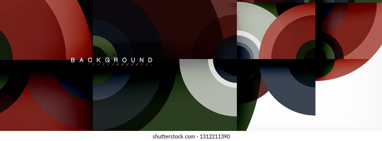 Round shapes vector abstract background. Trendy circle shapes composition vector illustration