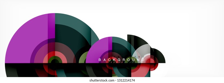 Round shapes vector abstract background. Trendy circle shapes composition vector illustration