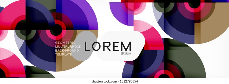 Round shapes vector abstract background. Trendy circle shapes composition vector illustration