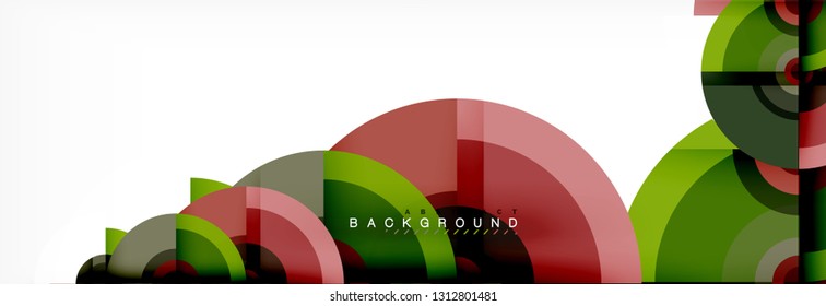 Round shapes vector abstract background. Trendy circle shapes composition vector illustration