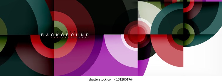 Round shapes vector abstract background. Trendy circle shapes composition vector illustration