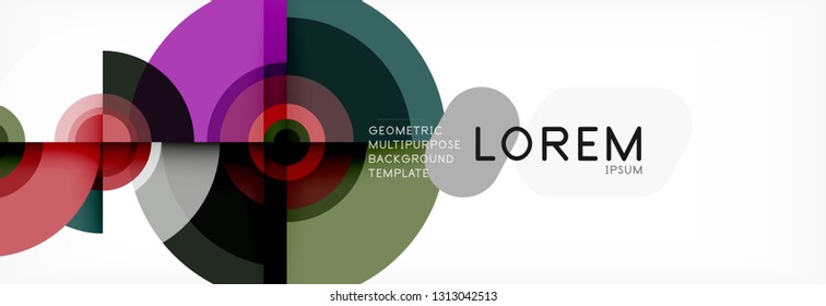 Round shapes vector abstract background. Trendy circle shapes composition vector illustration