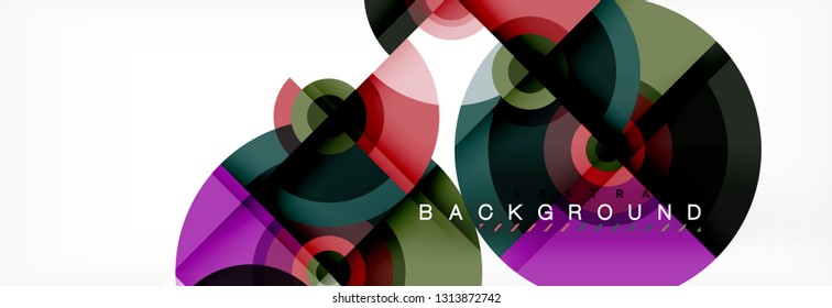 Formas redondeadas de fondo abstracto vectorial. Dibujo vectorial de la composición de formas de círculo de moda