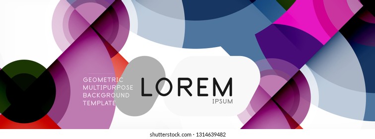 Round shapes vector abstract background. Trendy circle shapes composition vector illustration